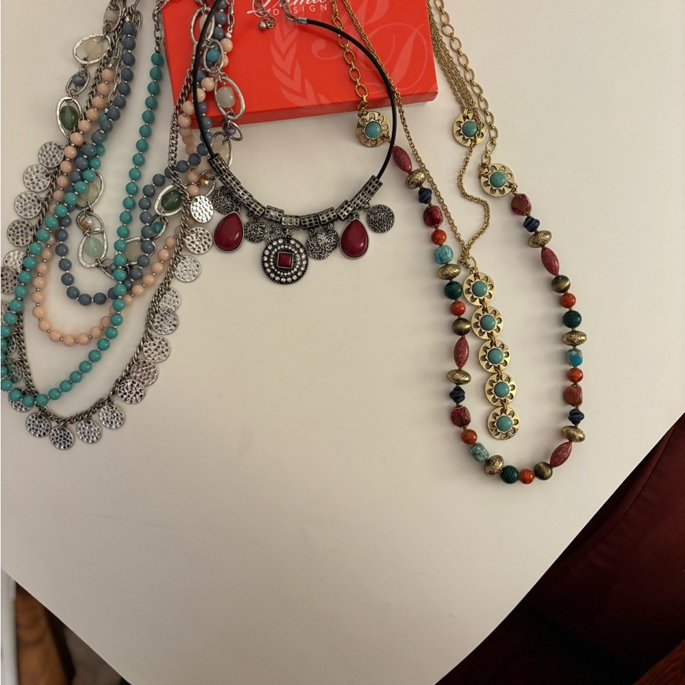 Premier lot of Turquoise and Red Beaded Necklace Collection
